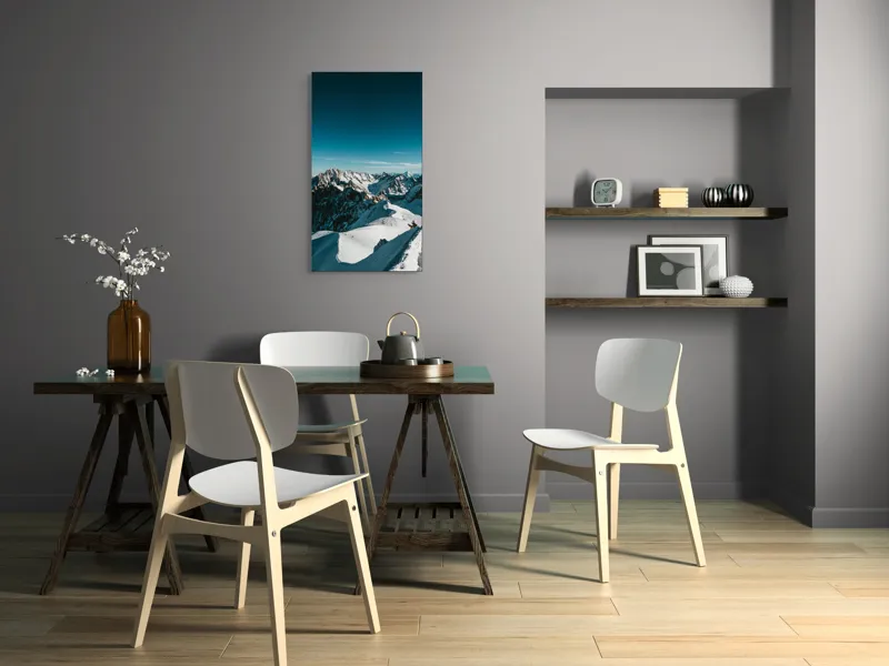 Tablou Canvas Peisaj Munți Aventură Albastru Zăpadă Expediție, 50 x 90 cm – poza 4