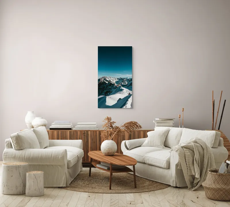 Tablou Canvas Peisaj Munți Aventură Albastru Zăpadă Expediție, 50 x 90 cm – poza 7