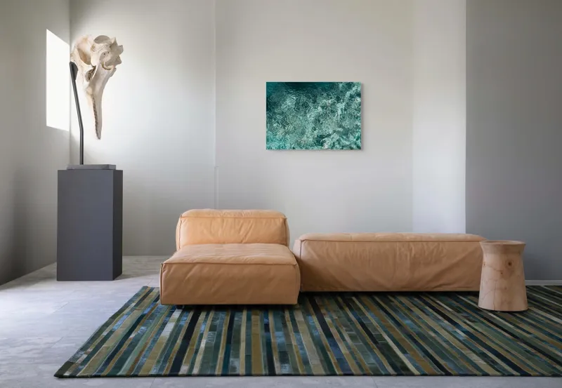 Tablou Canvas Reflectie Apei Sub Lumina Soarelui Calm Albastru Fluiditate, 70 x 50 cm – poza 8