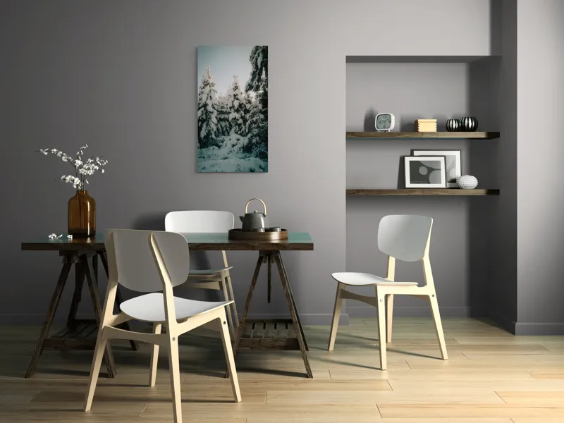 Tablou Canvas Pădure înzăpezită cu Zăpadă Pură, 50 x 90 cm – poza 4