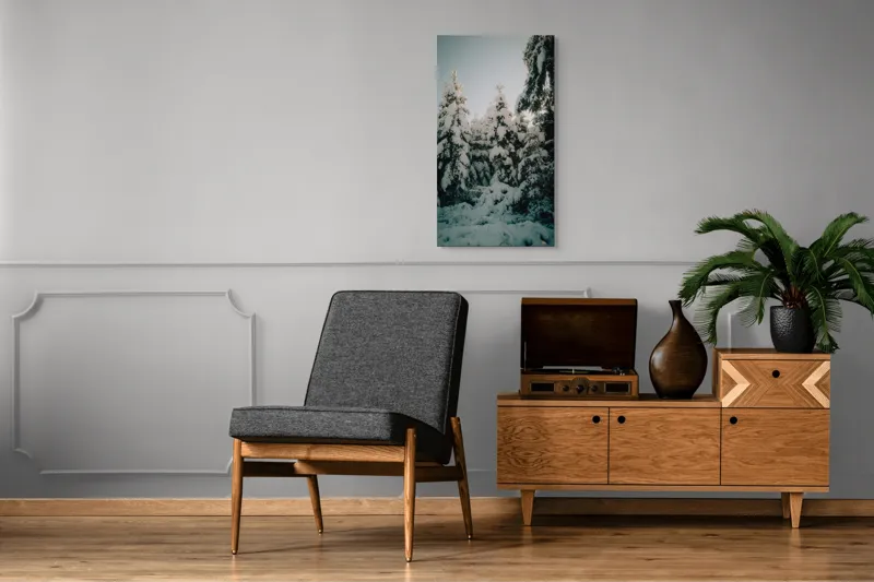 Tablou Canvas Pădure înzăpezită cu Zăpadă Pură, 50 x 90 cm – poza 8