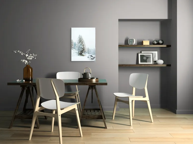 Tablou Canvas Peisaj Iarnă Pădure Zăpadă Calm Natură, 50 x 70 cm – poza 5
