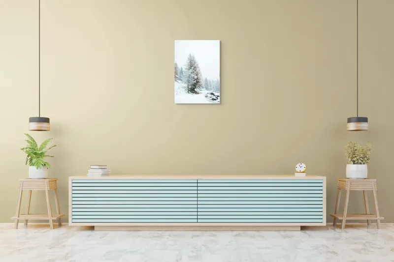 Tablou Canvas Peisaj Iarnă Pădure Zăpadă Calm Natură, 50 x 70 cm – poza 6