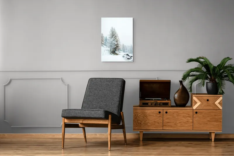 Tablou Canvas Peisaj Iarnă Pădure Zăpadă Calm Natură, 50 x 70 cm – poza 8