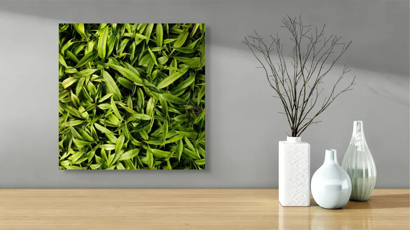 Tablou Canvas Frunze Verzi Revitalizante Naturale Vibrante, 50 x 50 cm – poza 3