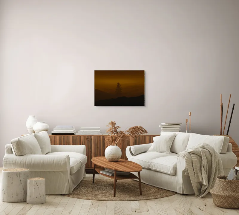 Tablou Canvas Silueta Copac în Lumina Amurgului Peisaj Noapte Mister, 70 x 50 cm – poza 6