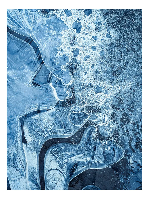 Tablou Canvas Abstract al Apelor Cristaline - Artă Frigidă, 50 x 50 cm