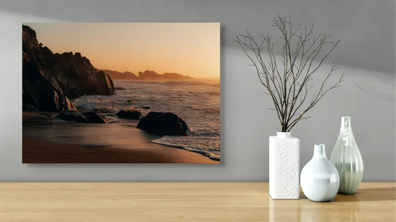 Tablou Canvas Apus pe Țărmul Stâncos al Mării, 70 x 50 cm – poza 3