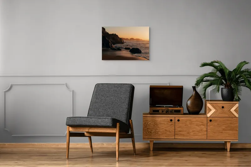 Tablou Canvas Apus pe Țărmul Stâncos al Mării, 70 x 50 cm – poza 4