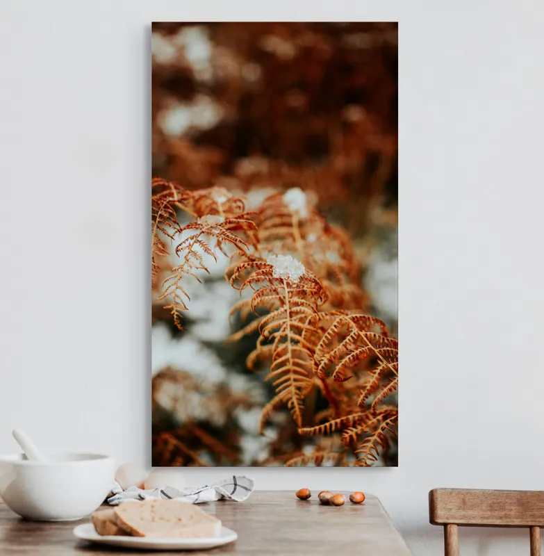 Tablou Canvas Frunze arămii în prag de iarnă Textură Natură Detaliu, 50 x 90 cm – poza 3