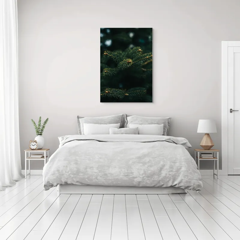 Tablou Canvas Brad în lumina serii, Detaliu natural și calm, 70 x 100 cm – poza 3