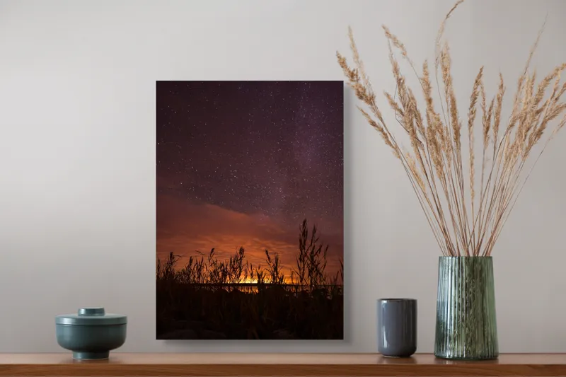 Tablou Canvas Stele Danză deasupra Orizontului Nocturn, 39 x 54 cm – poza 3