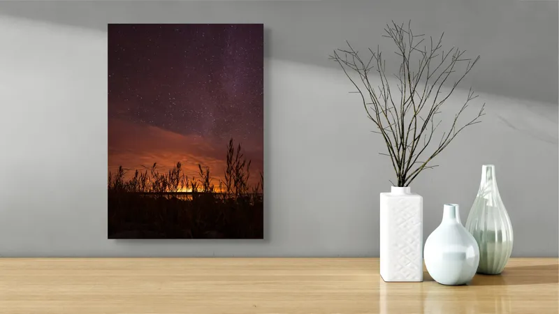 Tablou Canvas Stele Danză deasupra Orizontului Nocturn, 39 x 54 cm – poza 4