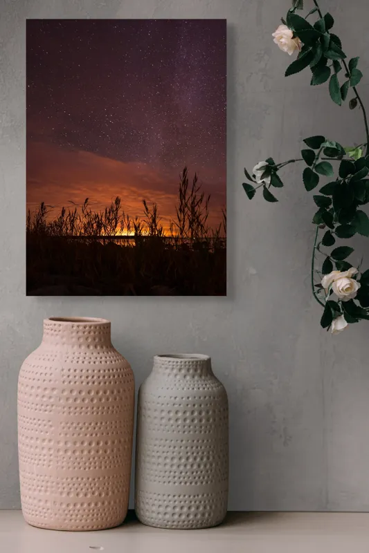 Tablou Canvas Stele Danză deasupra Orizontului Nocturn, 39 x 54 cm – poza 6