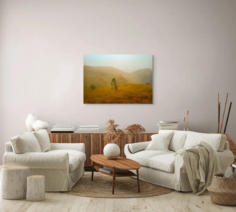 Tablou Canvas Peisaj Natură Ceață Solitudine Armonie Calm, 100 x 70 cm – poza 3