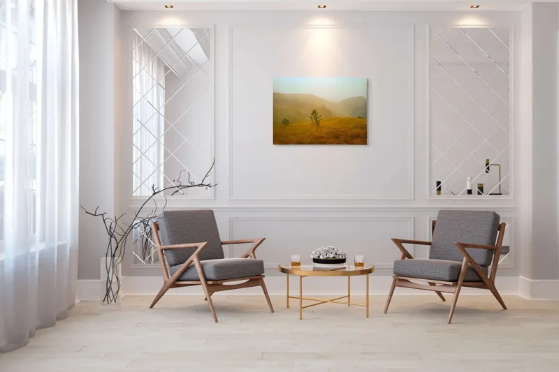 Tablou Canvas Peisaj Natură Ceață Solitudine Armonie Calm, 100 x 70 cm – poza 5