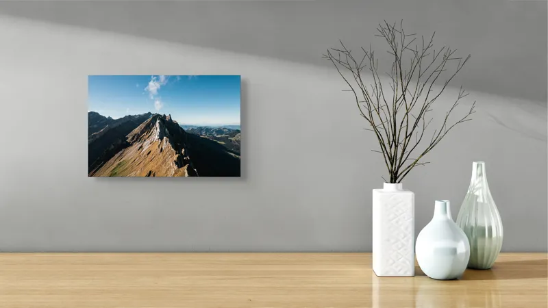 Tablou Canvas Peisaj Munte Panoramă Natură Cer Albastru Perspective, 39 x 26 cm – poza 8