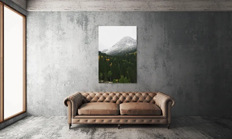 Tablou Canvas Natură Munți Pădure Zăpadă Toamnă Iarnă, 100 x 150 cm – poza 6
