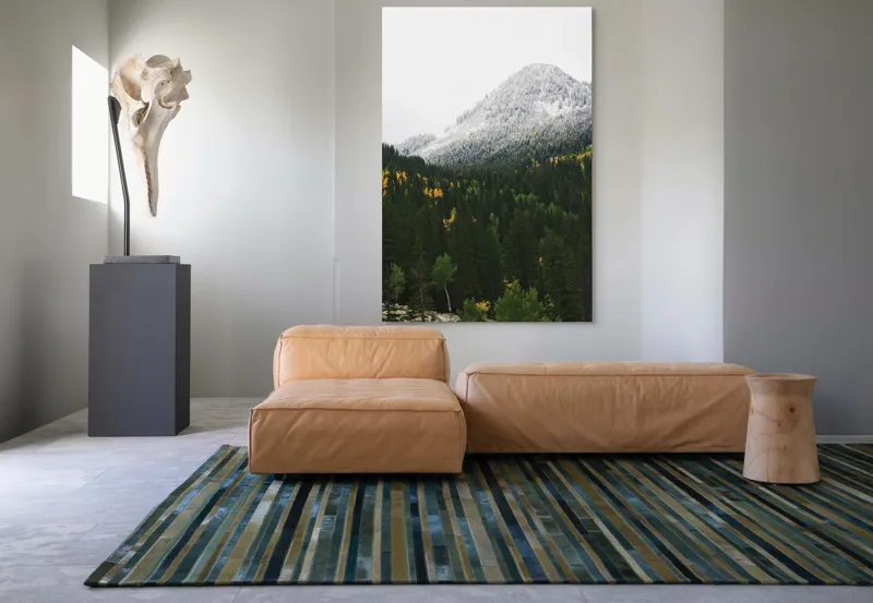 Tablou Canvas Natură Munți Pădure Zăpadă Toamnă Iarnă, 100 x 150 cm – poza 7