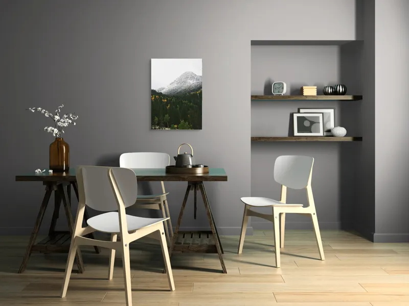 Tablou Canvas Natură Munți Pădure Zăpadă Toamnă Iarnă, 50 x 70 cm – poza 5