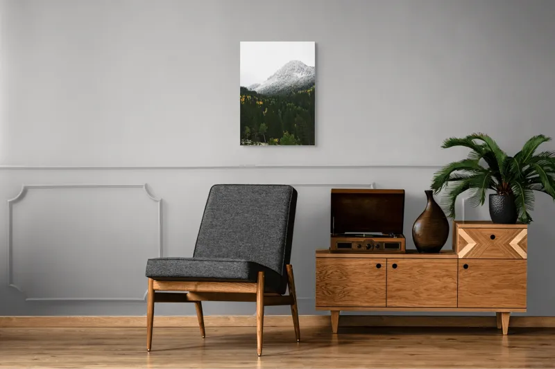 Tablou Canvas Natură Munți Pădure Zăpadă Toamnă Iarnă, 50 x 70 cm – poza 8