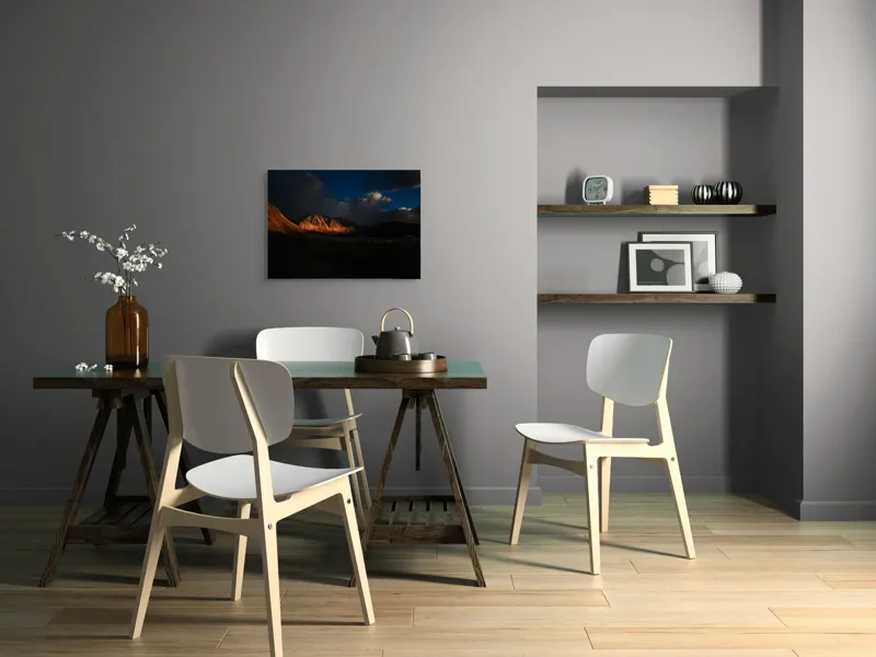 Tablou Canvas Peisaj Seară Munți Lumină Umbre Contrast Tranquilitate, 70 x 50 cm – poza 5