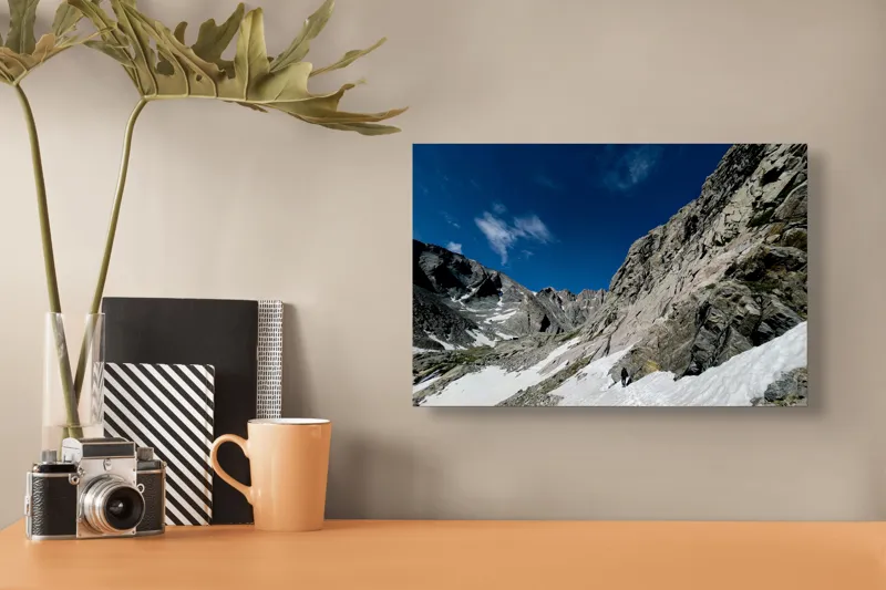 Tablou Canvas Peisaj Alpin Aventură Munți Zăpadă Rocă, 39 x 26 cm – poza 3