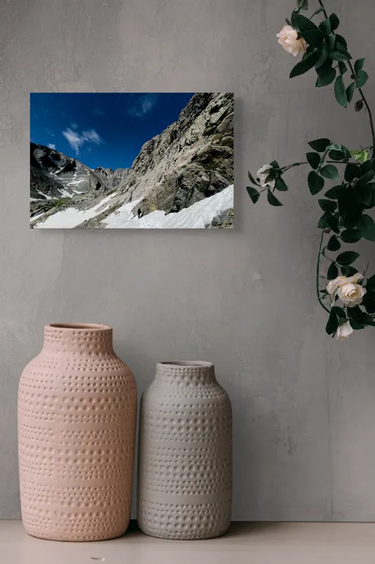 Tablou Canvas Peisaj Alpin Aventură Munți Zăpadă Rocă, 39 x 26 cm – poza 4