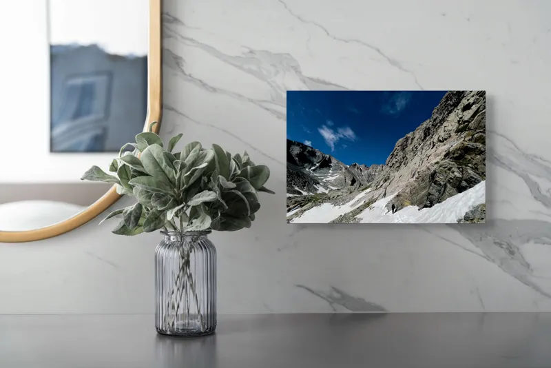 Tablou Canvas Peisaj Alpin Aventură Munți Zăpadă Rocă, 39 x 26 cm – poza 5