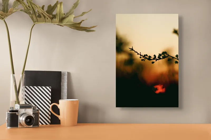 Tablou Canvas Apus de Soare printre Ramuri Natură Calm, 26 x 39 cm – poza 3