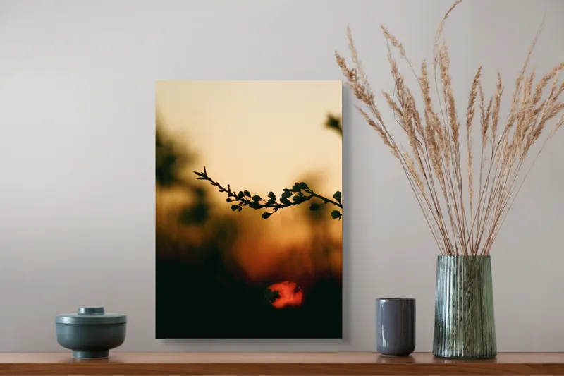 Tablou Canvas Apus de Soare printre Ramuri Natură Calm, 39 x 54 cm – poza 3