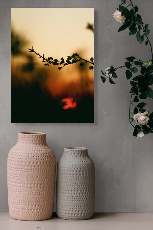 Tablou Canvas Apus de Soare printre Ramuri Natură Calm, 39 x 54 cm – poza 6
