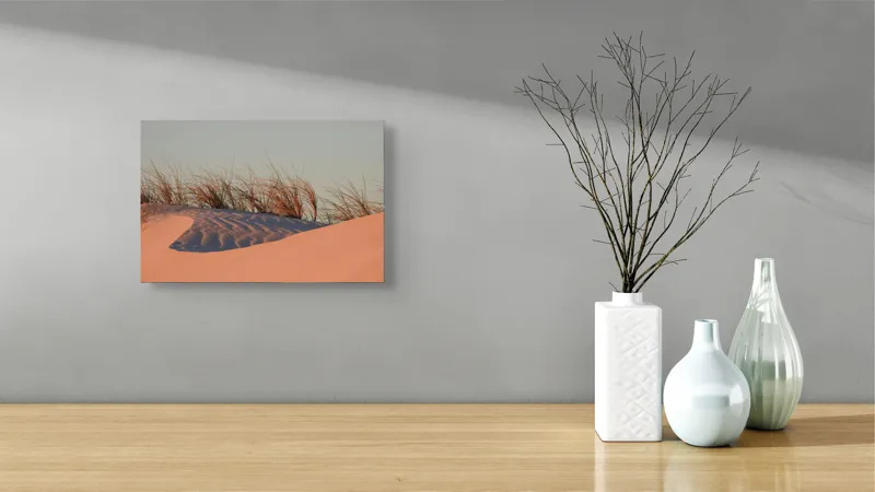 Tablou Canvas Umbrele serii pe dunele aurii Textură Calm Serenitate, 39 x 26 cm – poza 8
