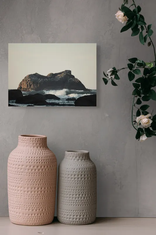 Tablou Canvas Peisaj Natură Ocean Stânci Valuri Apus Calm, 54 x 39 cm – poza 8