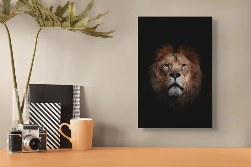 Tablou Canvas Leu Regal Majestic din Savană, 26 x 39 cm – poza 3