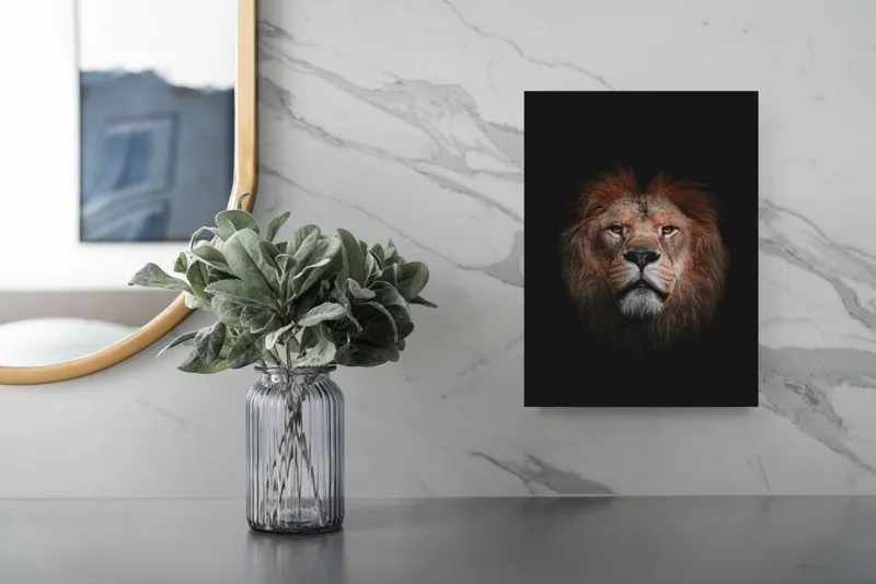 Tablou Canvas Leu Regal Majestic din Savană, 26 x 39 cm – poza 4