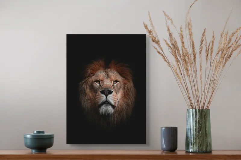 Tablou Canvas Leu Regal Majestic din Savană, 39 x 54 cm – poza 3