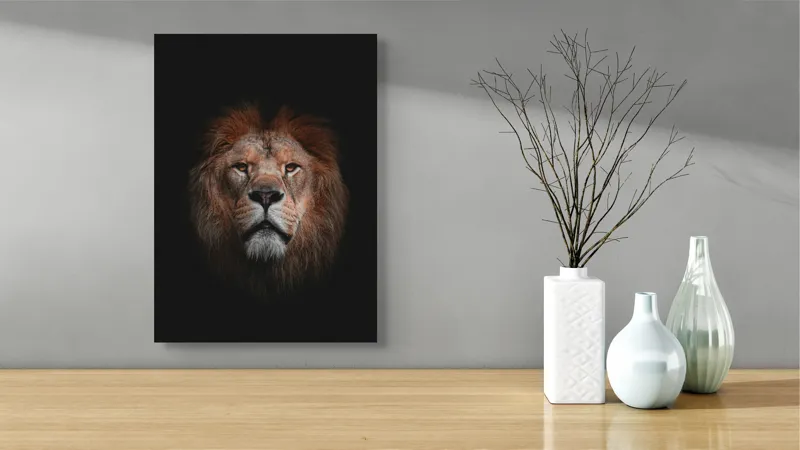 Tablou Canvas Leu Regal Majestic din Savană, 39 x 54 cm – poza 4