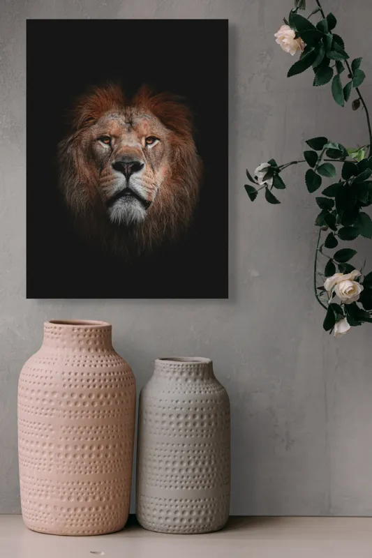 Tablou Canvas Leu Regal Majestic din Savană, 39 x 54 cm – poza 6