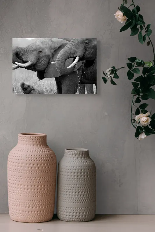 Tablou Canvas Elefanți în bătaia soarelui africanic Natură, 39 x 26 cm – poza 4
