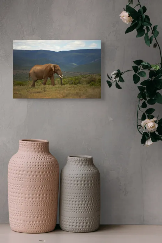 Tablou Canvas Elefant în Savana Africană Peisaj Faună, 39 x 26 cm – poza 4