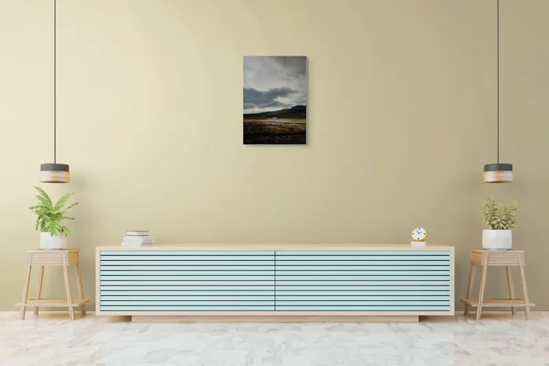 Tablou Canvas Peisaj Casă sub Cer înnorat Natură Solitudine, 50 x 70 cm – poza 6