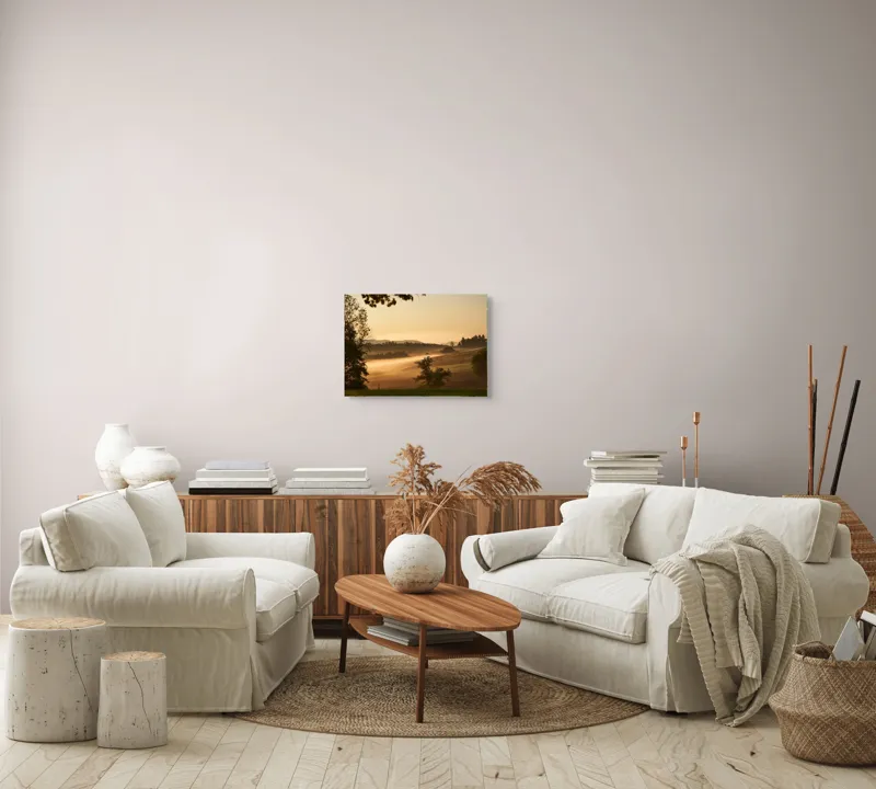 Tablou Canvas Peisaj Natură Răsărit Misterios pe Coline Verzi, 54 x 39 cm – poza 5