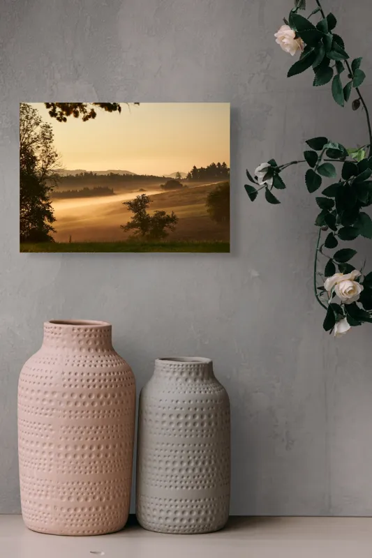 Tablou Canvas Peisaj Natură Răsărit Misterios pe Coline Verzi, 54 x 39 cm – poza 8