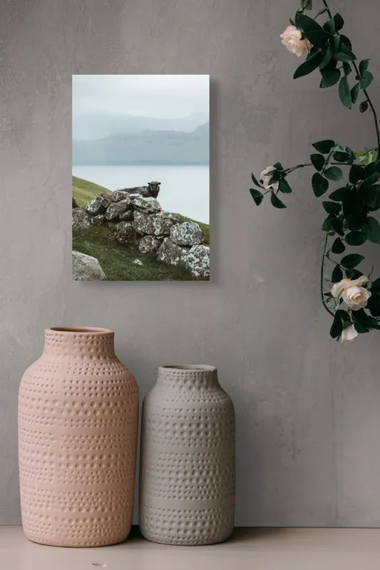 Tablou Canvas Peisaj Noros cu Oaie pe Deal Stâncos, 26 x 39 cm – poza 6