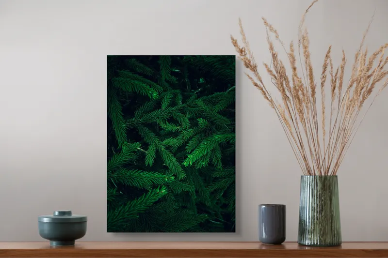 Tablou Canvas, "Verde infinit în ramuri dese", Verde, Densitate, Textură, Frunziș, Natură, Profunzime, Mister, Viu, 39 x 54 cm – poza 3