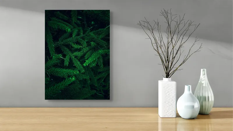 Tablou Canvas, "Verde infinit în ramuri dese", Verde, Densitate, Textură, Frunziș, Natură, Profunzime, Mister, Viu, 39 x 54 cm – poza 4