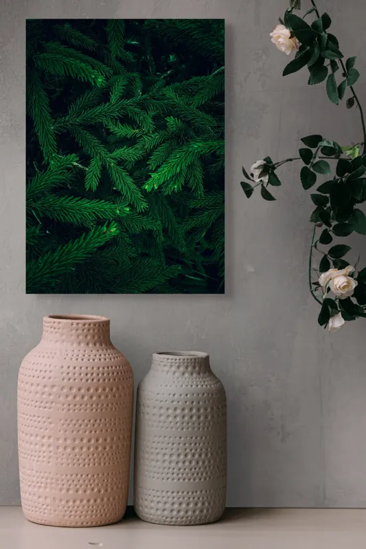Tablou Canvas, "Verde infinit în ramuri dese", Verde, Densitate, Textură, Frunziș, Natură, Profunzime, Mister, Viu, 39 x 54 cm – poza 6
