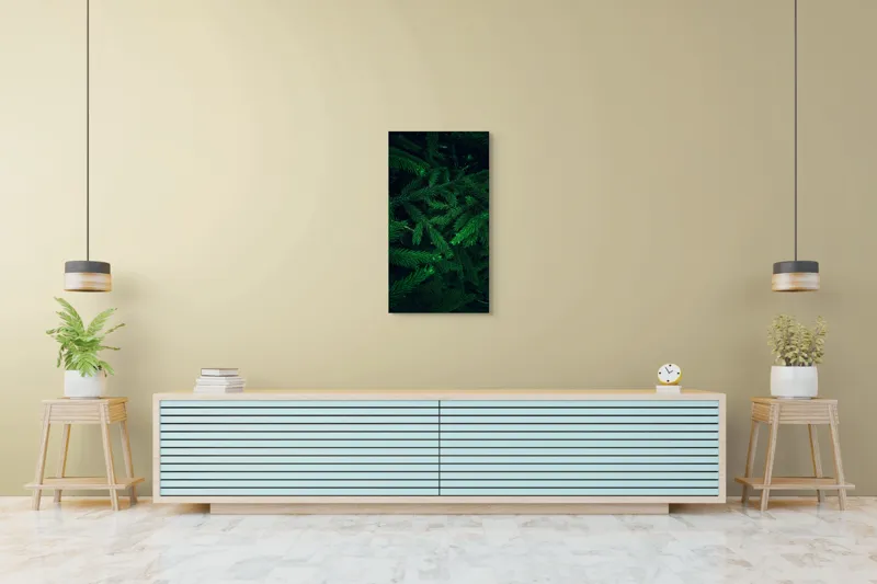 Tablou Canvas, "Verde infinit în ramuri dese", Verde, Densitate, Textură, Frunziș, Natură, Profunzime, Mister, Viu, 50 x 90 cm – poza 6