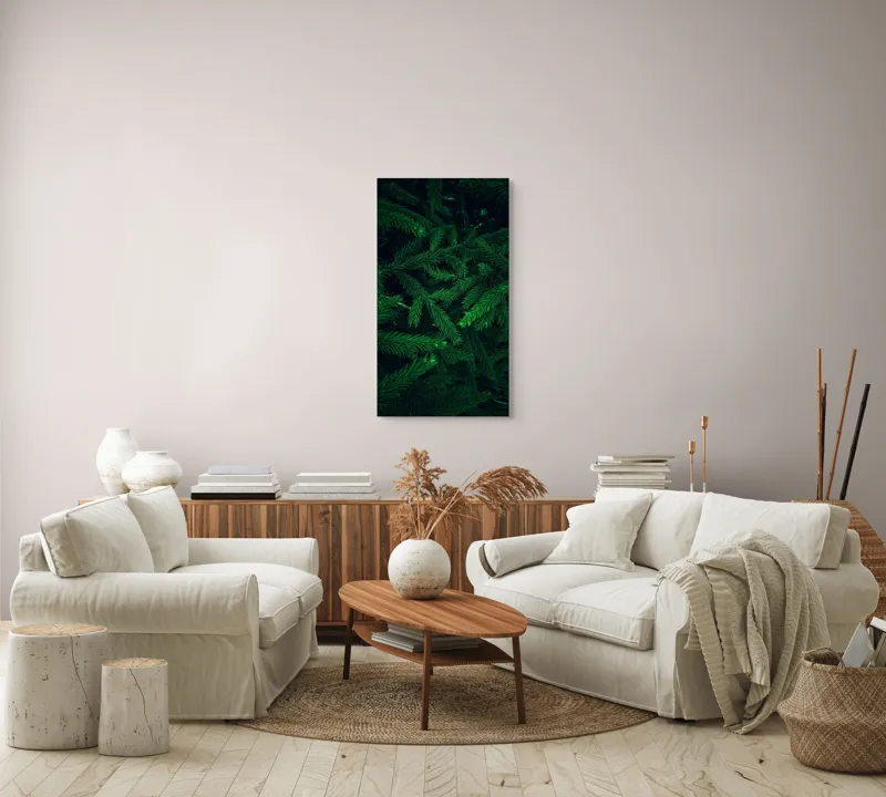 Tablou Canvas, "Verde infinit în ramuri dese", Verde, Densitate, Textură, Frunziș, Natură, Profunzime, Mister, Viu, 50 x 90 cm – poza 7